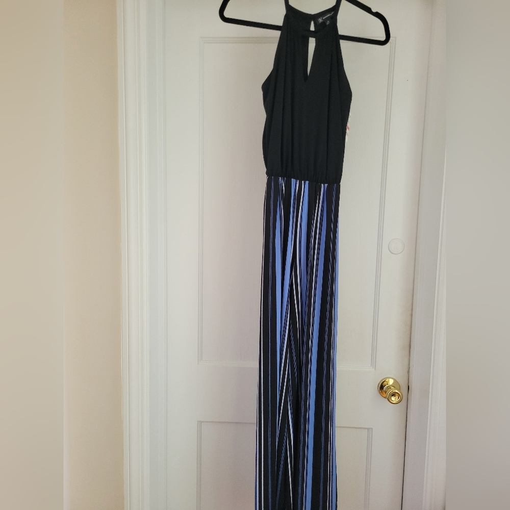 I.N.C Sleeveless Black And Striped  Jumpsuit-XS